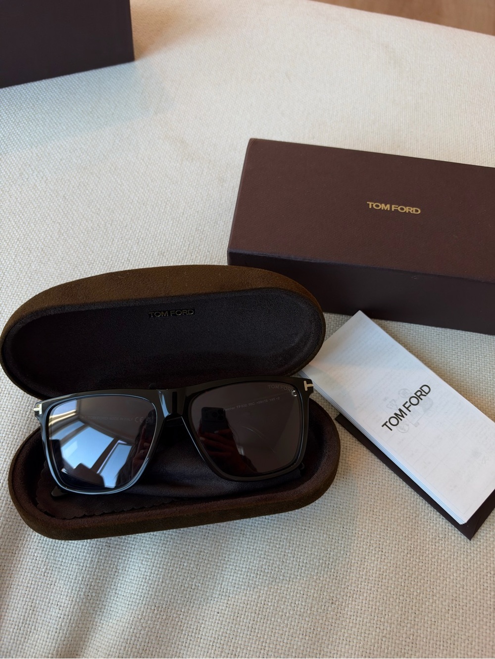 Tom Ford Men's Black Sunglasses with Case